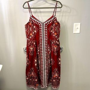 Patterned banana republic strappy midi dress